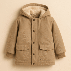 manteau garçon recyclé hiver leo coton recyclé et doublure chaude etikashion